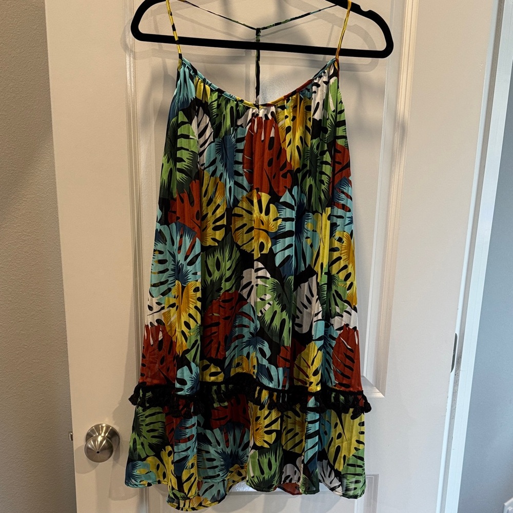 NWT Gianni Bini Tropical Palm Leaf Print Women's Dress Resort Vacation‎ Beach